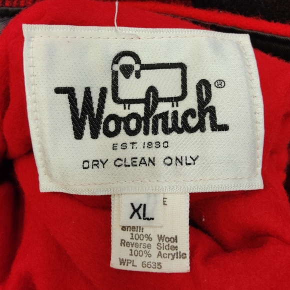 Vintage Woolrich Buffalo Wool Plaid and Acrylic Orange Reversible Jacket, XL - Picture 3 of 16